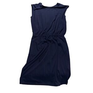 Banana Republic Petite‎ Navy Blue Sleeveless Drawstring Waist Midi Dress S